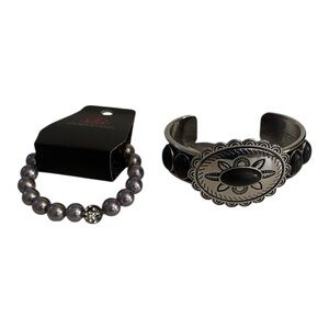 Paparazzi Silver and Black Bracelet Duo